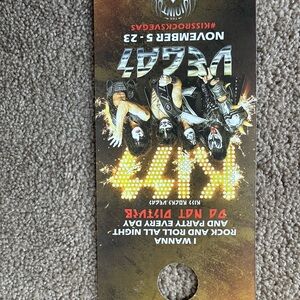 Kiss Black and Silver Vegas Promo Door Hanger